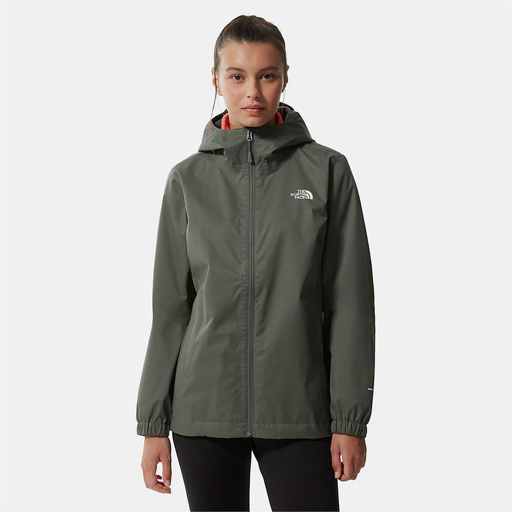 The North Face Quest Hooded Γυναικεια Αδιάβροχο Μπουφάν - Πρασινο / Μαυρα (JBAM14738)